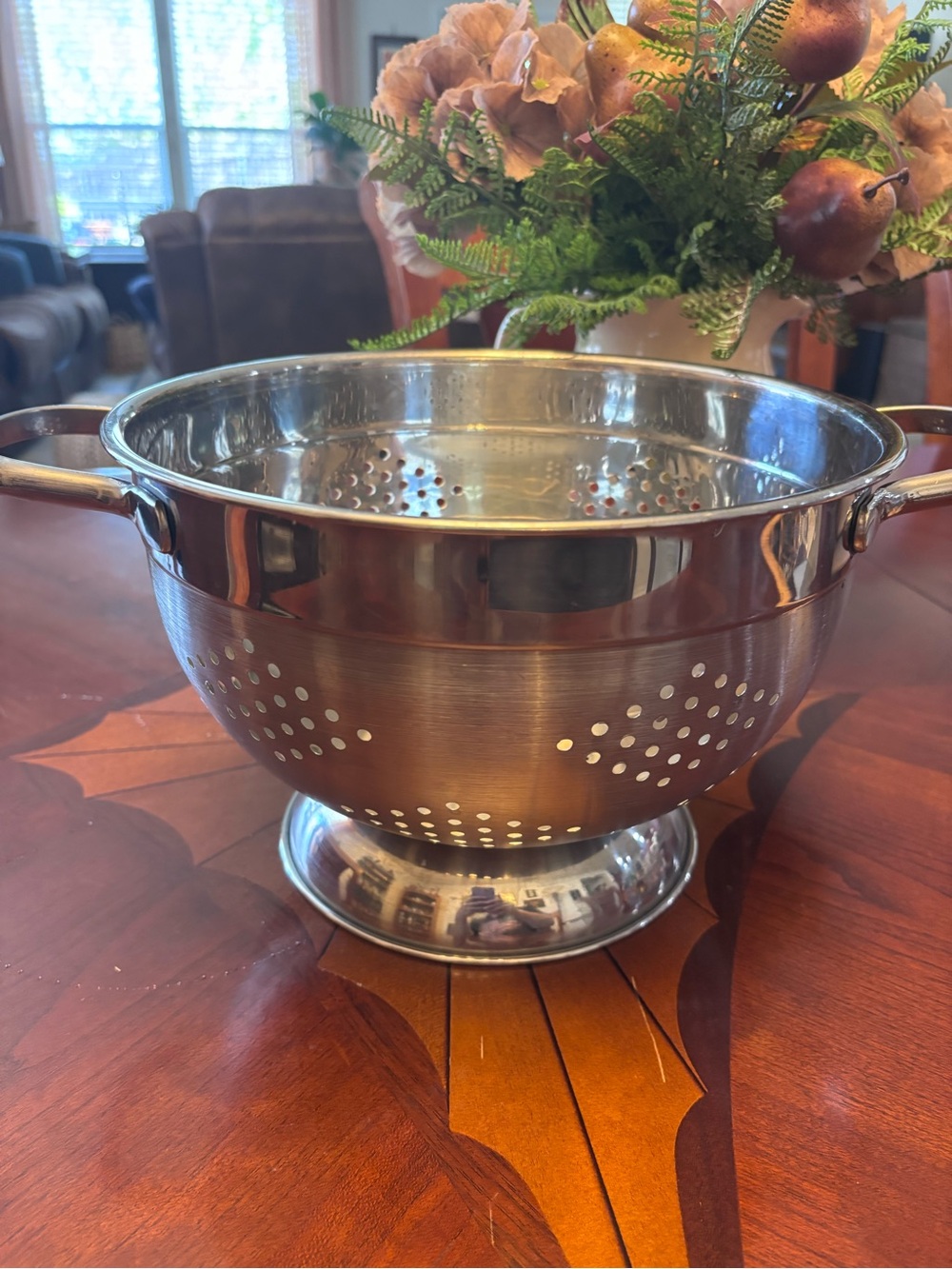 Stainless Steel Colander with Handles - Silver